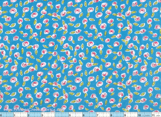 Blue Pink Posies Flannel
